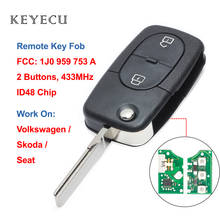 Keyecu 1j0 959 753, chave remota, 2b 433mhz para volkswagen vw golf passat beetle, seat toledo, skoda octavia 2b 2024 - compre barato