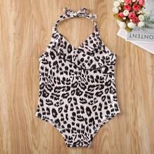 Bañador de leopardo para niñas pequeñas, traje de baño de una pieza, Bikini, ropa de playa 2024 - compra barato