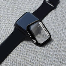 Protetor de tela para apple watch, capa para apple watch 6 se 44mm 40mm, vidro temperado para apple watch iwatch série 5 4 2024 - compre barato