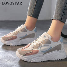 Covoyquente sapatos com plataforma redonda, tênis casuais de malha respirável para mulheres, sapatos brancos de outono wsn398 2024 - compre barato