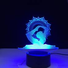 Lámpara de mesa de Yoga con USB para modelado, lámpara LED 3D, luces nocturnas de bailarina, 7 colores, iluminación acrílica para dormir, decoración del hogar, regalos para niños 2024 - compra barato