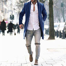 Jaqueta de lã de inverno masculina, casaco longo de lã com botão, sobretudo inteligente para homens de alta qualidade para inverno # g30 2024 - compre barato