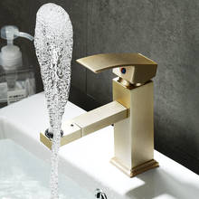 Cepillo dorado para lavabo de baño, grifo mezclador de latón de un solo orificio, con caño de rotación 2024 - compra barato