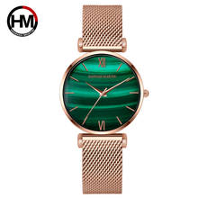 Pavão verde elegante relógio feminino, relógio de pulso japonês de quartzo ultrafino à prova d'água 2024 - compre barato