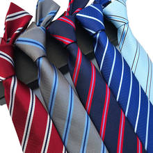 YISHLINE New 8CM Mens Tie Silk Ties Striped Blue Pink Men Wedding cravatta Ties Man Bridegroom Necktie Autumn Winter20 styles 2024 - buy cheap