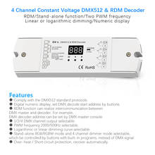 D4-L DC12V 24V 20A 4 channel 4CH PWM constant voltage  RDM DMX512 decoder DMX512 LED Controller for RGB RGBW LED Strip 2024 - buy cheap