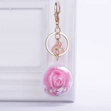 Cute Transparent Keychain For Women Men Rose Sequins Fashion Key Ring Holder PU Rope Pendant Key Chain 2024 - buy cheap