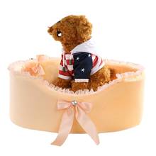 Cute Lace round Pet Dog Bed, Thick Kennel in Autumn and Winter,Removable and Washable Warm Pet Sofa Cushion Dog Supplies Pet Bed 2024 - buy cheap