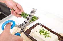 19cm Minced 5 Layers Basil Rosemary Kitchen scissor Shredded Chopped Scallion Cutter Herb Laver Spices Cook Tool cut 2024 - buy cheap