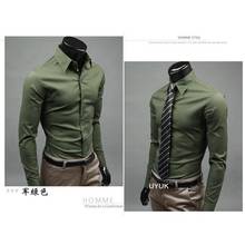 New Men Dress Shirt Turn-Down Collar Unique Neckline Fashion Solid Color Slim Fit Long Sleeve  Man Shirt 2024 - buy cheap