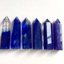 Mira de cristal de quartzo fundido azul, pedras minerais de cura, decoração de feng shui, pedras de reiki 2024 - compre barato