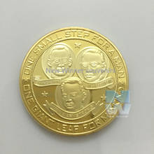 5pcs/lot 1 Oz American Apollo Gold Plated Coin For The Earth to The Moon The First Step coins Souvenirs 2024 - buy cheap