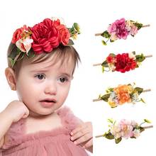 Diadema Pastoral para niña, diademas de flores artificiales de perlas para bebé, diadema de nailon, accesorios para el cabello de princesa, accesorios para fotos de bebé 2024 - compra barato