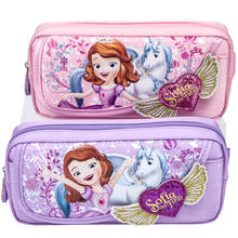 Disney Cute Pen Bag Creative Love Wings Large Capacity Sophia Stationery Bag Makeup Handbag Storage Supplies Gift 2024 - buy cheap