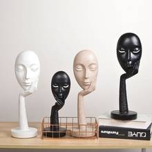 Decoração artesanal de resina para sala de estar, figuras de rosto humano abstrato e moderno para meditar, artesanato, enfeites de resina 2024 - compre barato