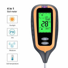 Medidor de PH del suelo, Monitor de humedad del suelo, probador de temperatura solar, herramienta de prueba de acidez alcalina para análisis de medición de plantas de jardín 2024 - compra barato