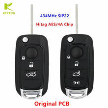 KEYECU Replacement Flip Remote Key fob 434MHz HITAG AES 4A Chip/Megamos AES 48 chip for Fiat 500X Egea Tipo 2016 2017 2018 2024 - buy cheap