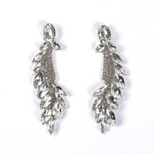 Clear Crystal Leaf Tassel Earrings Women Statement ZA Long Earrings Female Indian Wedding Rhinestone Dangle Earring Jewelry 2019 2024 - buy cheap