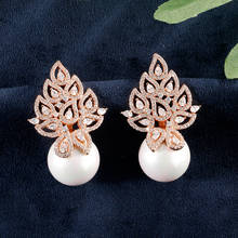 Bilincolor rose gold white pearl drop earring for women 2024 - buy cheap