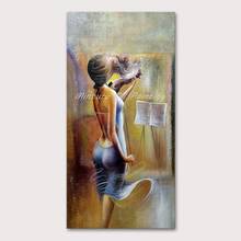 Mintura Wall Picture for Living Room Oil Paintings on Canvas Hand Painted A Girl is Playing The Violin Home Decor  Art No Framed 2024 - buy cheap