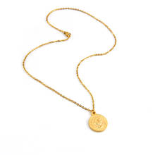 FASHION JEWELRY NECKLACE GOLD COLOR COIN PENDANT SHORT FOR WOMEN GIRL stainless steel choker collares de moda 2019 2024 - buy cheap