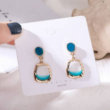 South Korea contracted Xuan elegant temperament wind color transparent earring fairy little girl pure and fresh and earrings 2024 - buy cheap