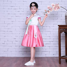 Vestido coreano tradicional, vestido bordado de luxo para meninas 2024 - compre barato