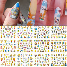 12 Designs/set Yellow Cartoon Family Nail Sticker Water Transfer Nail Art Tattoo Temporarily Nail Tip Decals Decor SABN445-456 2024 - buy cheap