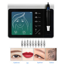 Máquina de tatuagem de maquiagem permanente, caneta rotativa de olho para sobrancelhas, sistema mts pmu com 50 peças 2024 - compre barato
