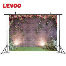 Виниловый фон для фотосъемки LEVOO, свадебная церемония, цветы, трава, кирпичная стена 2024 - купить недорого