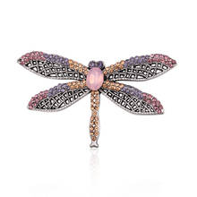 Cristal colorido libélula broches para mulher borboleta inseto animal broche pinos camisa terno xale acessórios presentes bonito broche 2024 - compre barato
