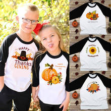 Thanksgiving Pumpkin Shirts Kids Boys Girls Long Sleeve Autumn Fall Shirts Halloween/thanks Giving Raglan T-shirts Drop Ship 2024 - buy cheap