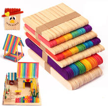 50Pcs Color Wooden Stick Craftsmanship Creative Educational Toy Montessori Children Diy Design Hands-On Creation  Fun Toy Gift 2024 - buy cheap