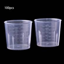 100 шт 30 мл Пластиковые мерные стаканчики из эпоксидной смолы, набор полимерных форм для изготовления ювелирных изделий 2024 - купить недорого