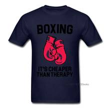Camisetas de tecido boxer 100% algodão, camisetas masculinas, caixa mais barata do que a terapia, tops fitness, roupas de verão 2024 - compre barato