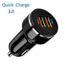 Cargador de coche QC 3,0, enchufe universal de carga rápida, usb 3,0 a, doble USB QC3 0, carga rápida para teléfono móvil 2024 - compra barato