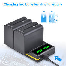 2pcs 7200mAh NP-F960 NP-F970 Battery+LED USB Dual Charger for SONY NP F960 F970 F950 F330 F550 F570 F750 F770 MC1500C 190P 2024 - buy cheap