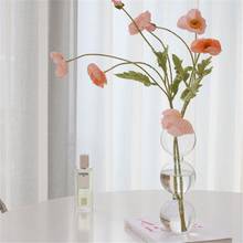 Прозрачная гидропонная Скандинавская стеклянная ваза для цветов, стеклянная ваза, бутылка из пузырьков, украшение стола, контейнер для террариума 2024 - купить недорого