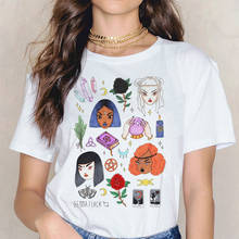 Camisetas estampadas creativas para mujer, camiseta coreana Harajuku, Top blanco de talla grande, camisetas informales de manga corta, ropa de calle 2020 2024 - compra barato