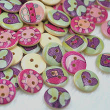 100pcs 15mm Mix Heart Wood Buttons 2Holes Sewing Crafts Accessories WB335 2024 - buy cheap