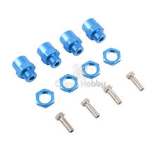 Adaptador de conversión de cubo hexagonal de rueda de 12mm a 17mm, aleación de aluminio de calidad, color brillante para coche RC 1/10 y neumáticos de actualización 1:8, 4 unidades 2024 - compra barato