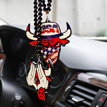 Car Ornaments Hellaflush Bull Double Sided Pendant Car Rearview Hanging Mirror Decoration Chinese Retro Style Creativity Acrylic 2024 - buy cheap