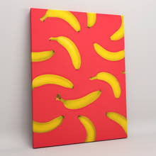 Poster on canvas home decor picture for interior "bananas on a pink background" fruit, on a wooden stretcher, size 30x40 cm 2024 - buy cheap