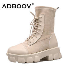 Adboov botas femininas outono inverno, plataforma da moda, botas de cano curto para mulheres 2024 - compre barato