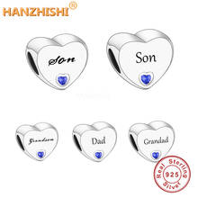 Wholesale Price 925 Sterling Silver Letters Son Grandson Heart Beads DIY Accessories Charms For Jewelry Making 2024 - buy cheap