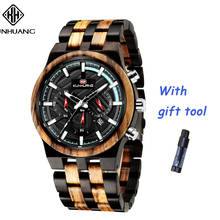 Wood Wrist Watch Wooden Men Quartz Wristwatch Men's Bamboo Watch Business Wood Watch Male Relogio Big Watch Mens Chronograph 2024 - buy cheap