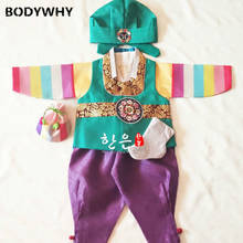 New Child Costume Hanbok Suit 1-week-old Korean Fabric Boy Latest Children Boys Special Clothing Gifts High Quality Hot Sale 2024 - buy cheap