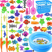 Agnicy 70 см детские игрушки для рыбалки в бассейне, игра в магнитный пазл, набор рыболовных удочек для котенка 1-2-3 лет, игрушка для разведения 2024 - купить недорого
