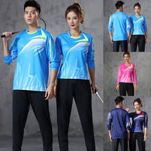 New 2020 Long-sleeved sports T-shirt men/women's,Quick-dry Breathable Tennis wear Shirts,Badminton Sportswear Pant 1863 2024 - buy cheap