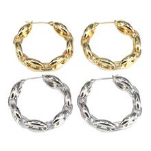 5 pares de ouro prata cor minimalista punk link corrente hoop brincos para festa feminina jóias finas acessórios 2024 - compre barato